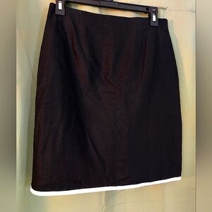 Vintage Y2k Black & White Linen Mini Skirt